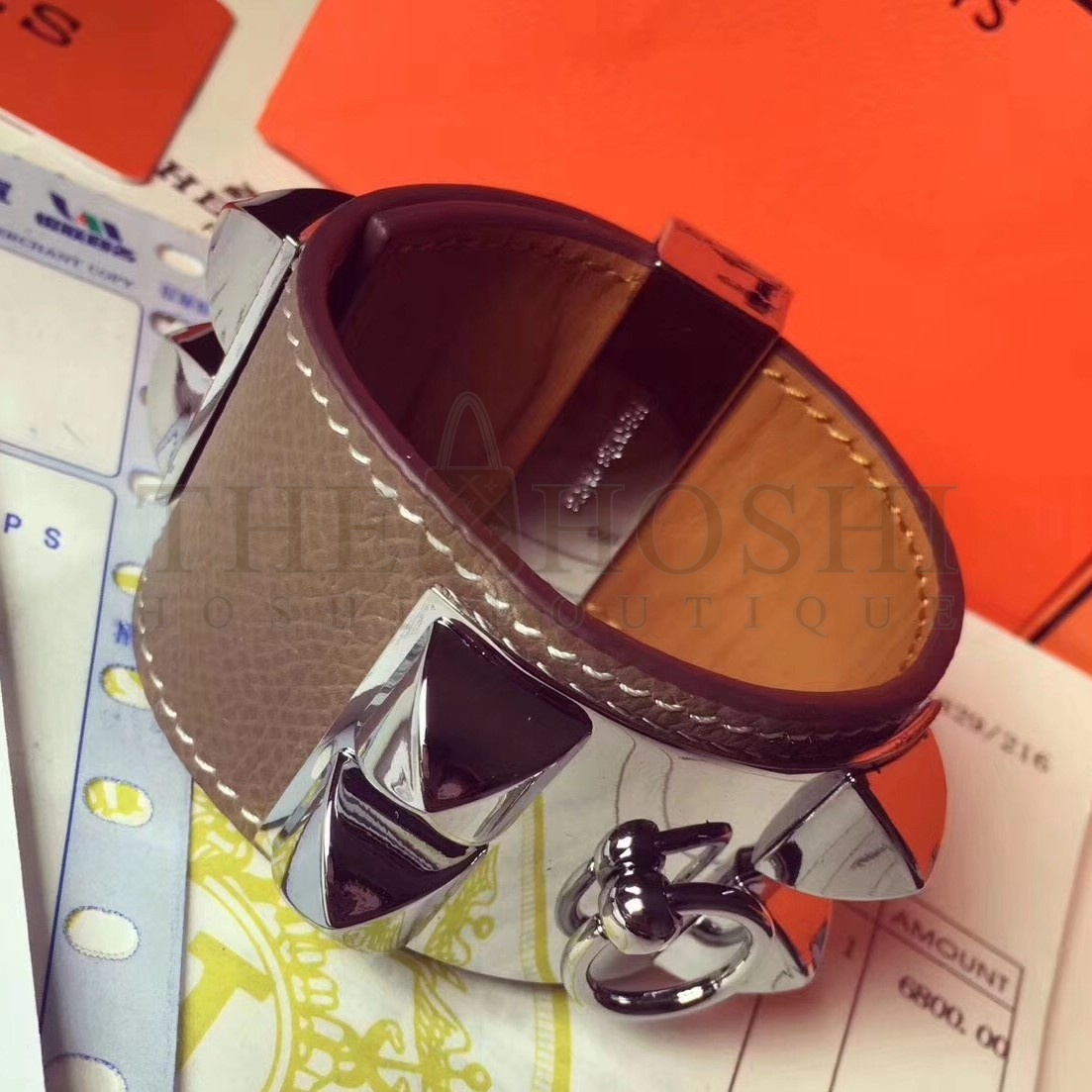 H**me5 Etoupe Epsom Collier de Chien Bracelet Size S Master Quality