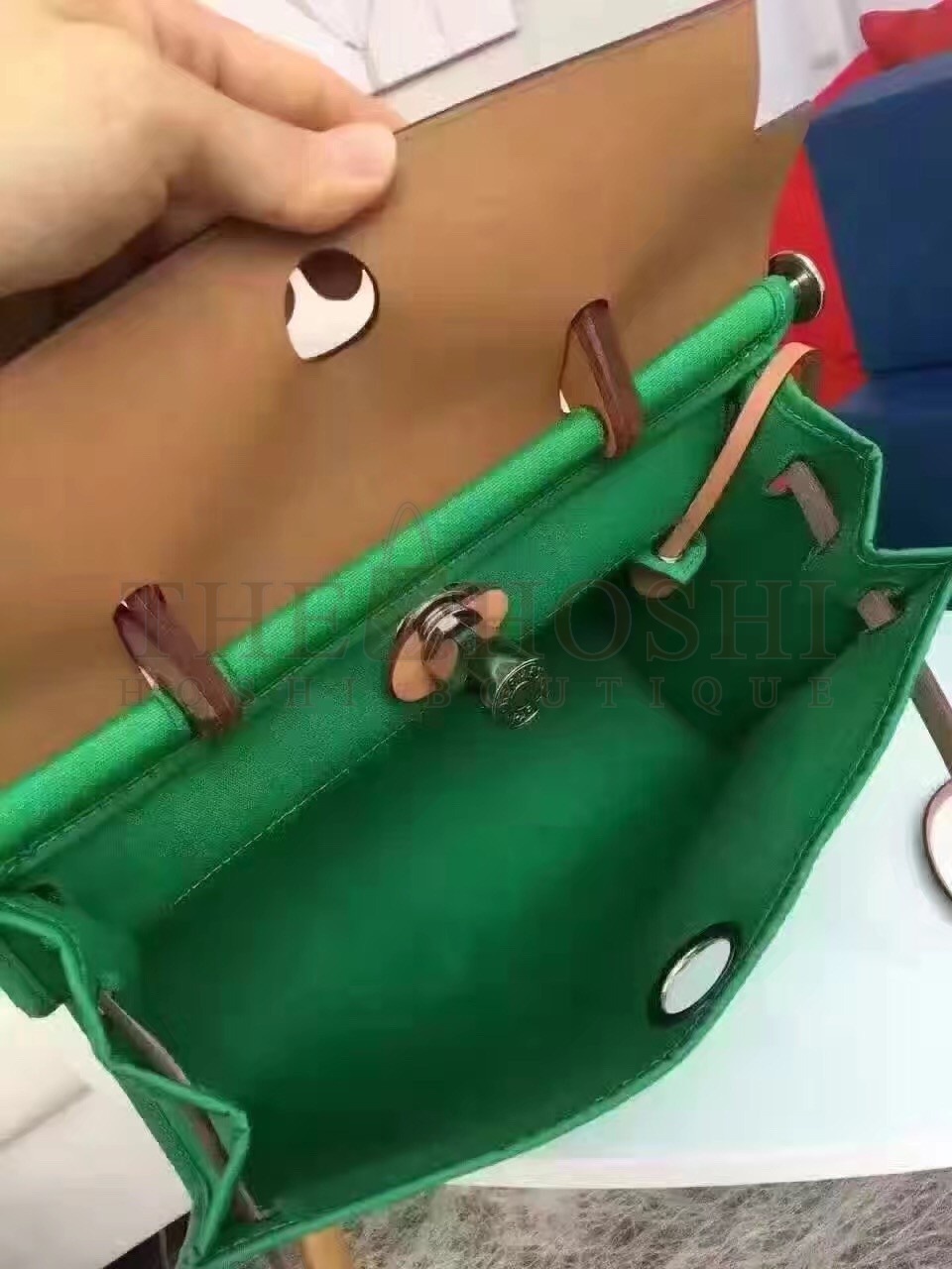 H**me5 Herbag Zip PM 31cm Bag In Green Canvas Master Quality