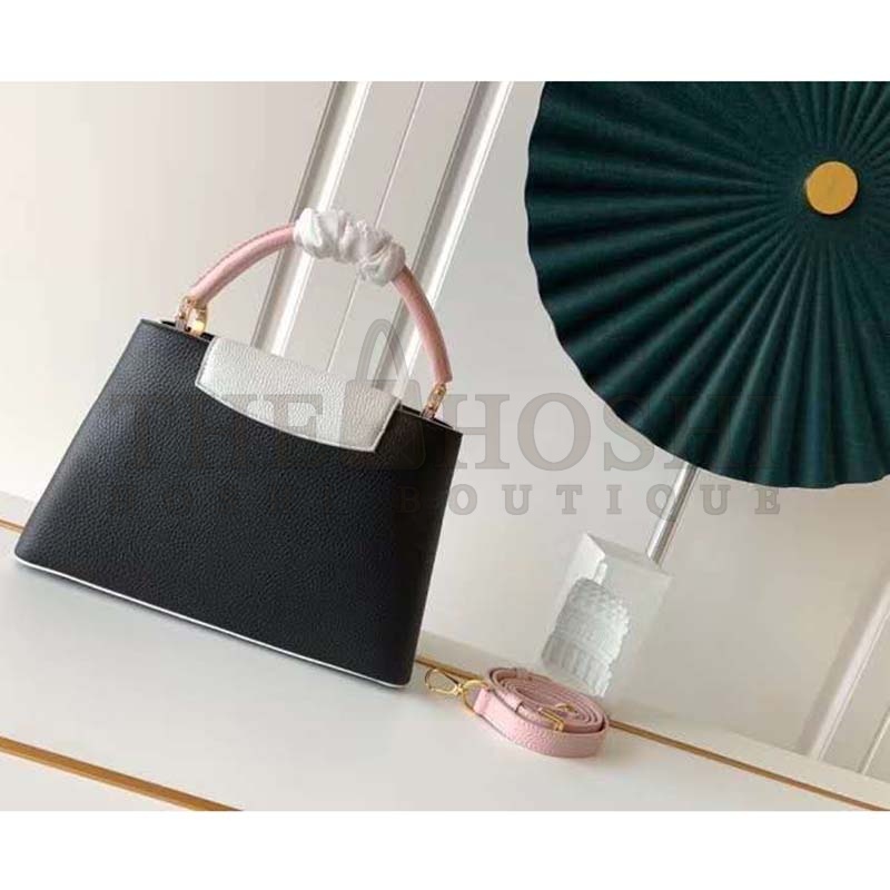 L0vis Vvtt0n LV Women Capucines PM Handbag Taurillon Leather-Black Master Quality
