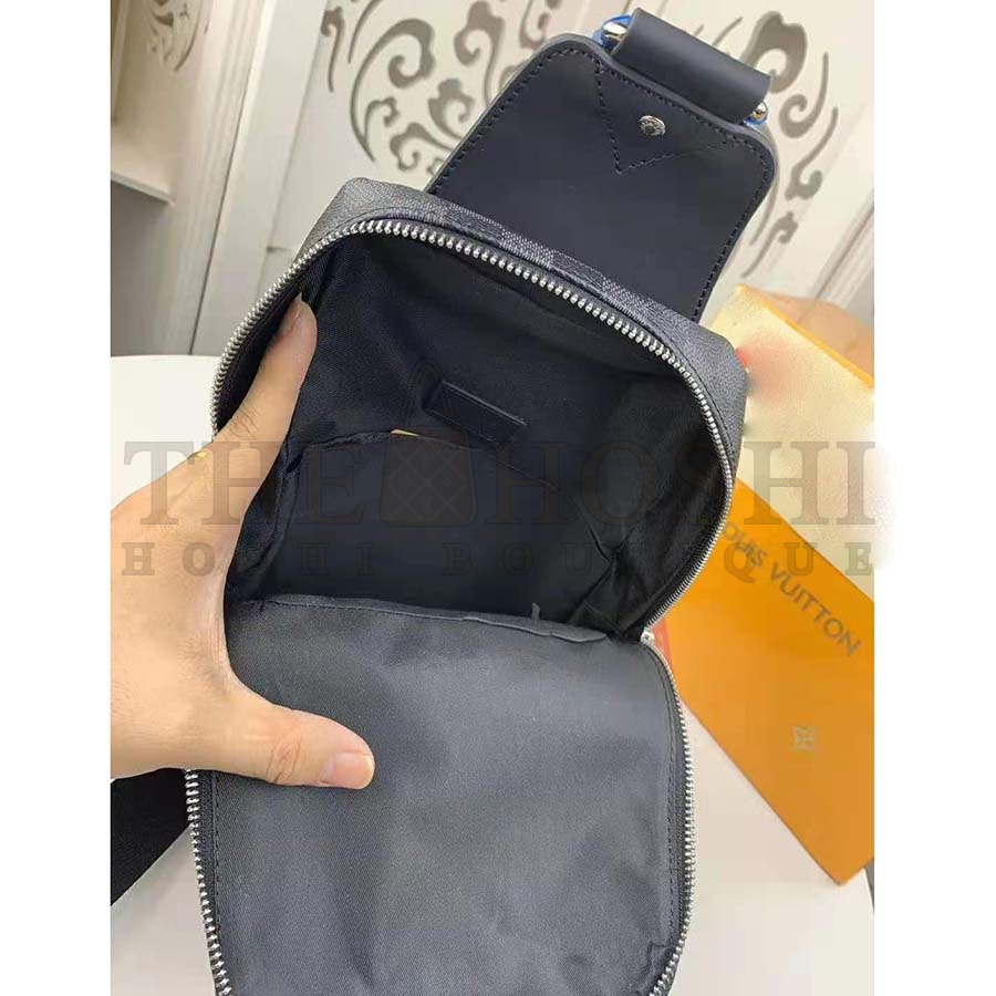 L0vis Vvtt0n LV Men Avenue Sling Bag in Damier Graphite Canvas-Grey Master Quality