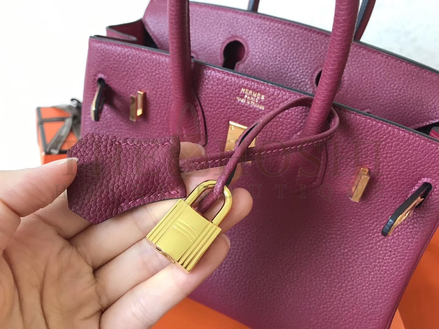 H**me5 Ruby Birkin 25cm Clemence Handmade Bag Master Quality