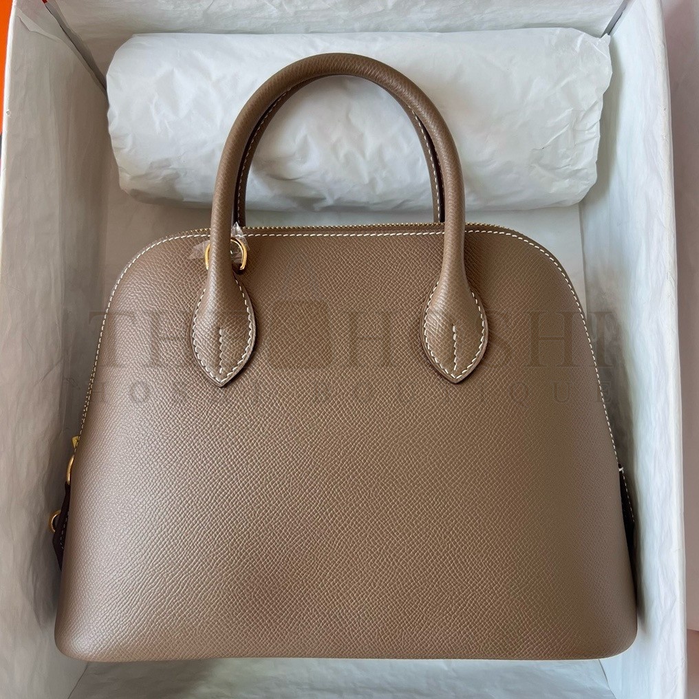 H**me5 Bolide 1923 25 Handmade Bag In Taupe Epsom Calfskin Master Quality
