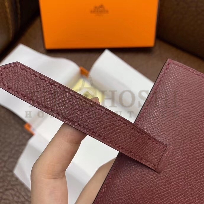 H**me5 Bearn Compact Wallet In Bordeaux Epsom Leather Master Quality