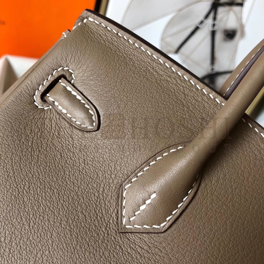 H**me5 Taupe Birkin 25cm Swift Handmade Bag Master Quality