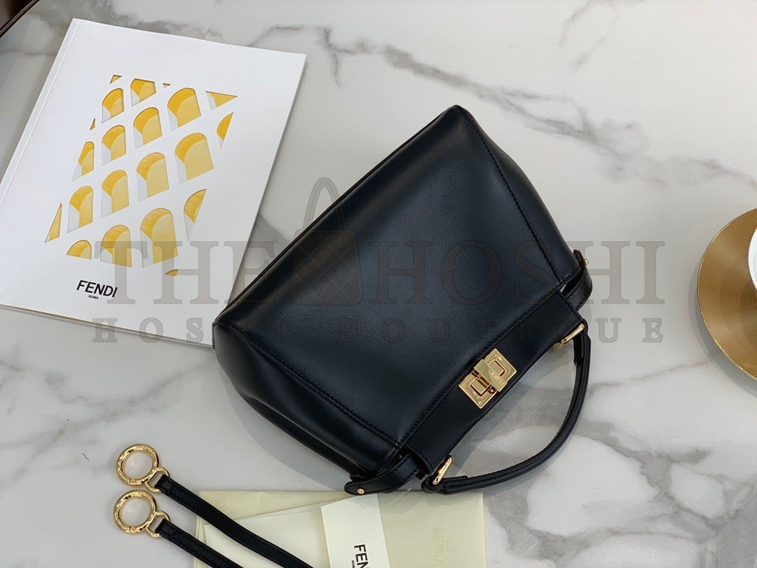 F**di Peekaboo Mini Bag In Black Nappa Leather Master Quality