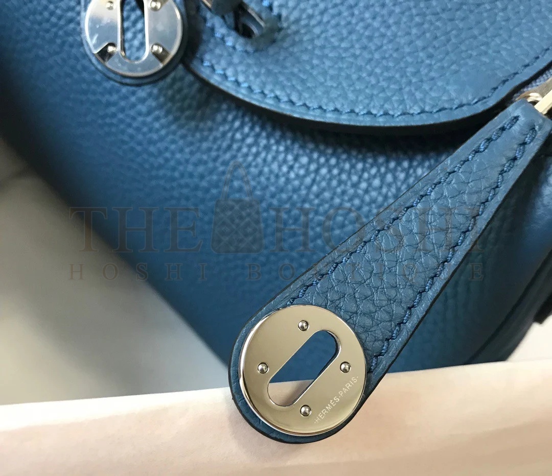 H**me5 Lindy Mini Bag In Blue Agate Clemence Leather PHW Master Quality