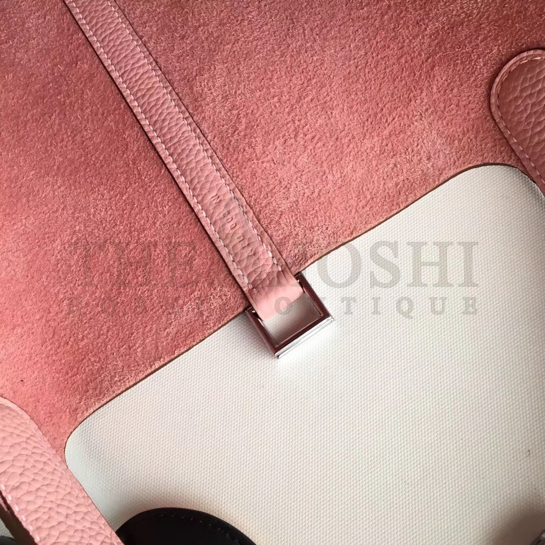 H**me5 Pink Picotin Lock 22cm Braided Handle Bag Master Quality