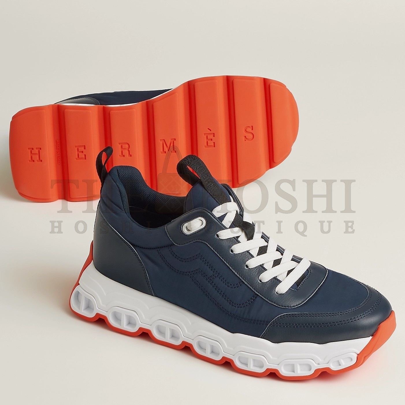 H**me5 Men's Impulse Sneakers in Navy Fabric and Leather Master Quality