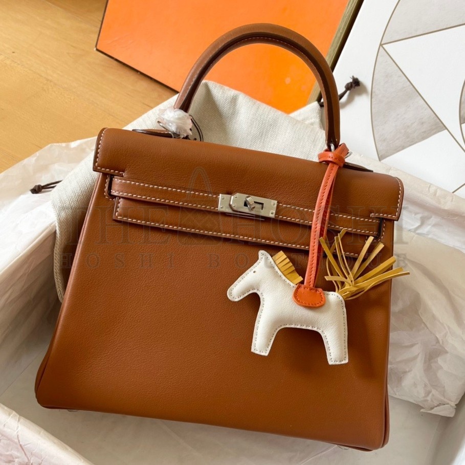 H**me5 Kelly Retourne 25 Handmade Bag In Gold Swift Calfskin Master Quality