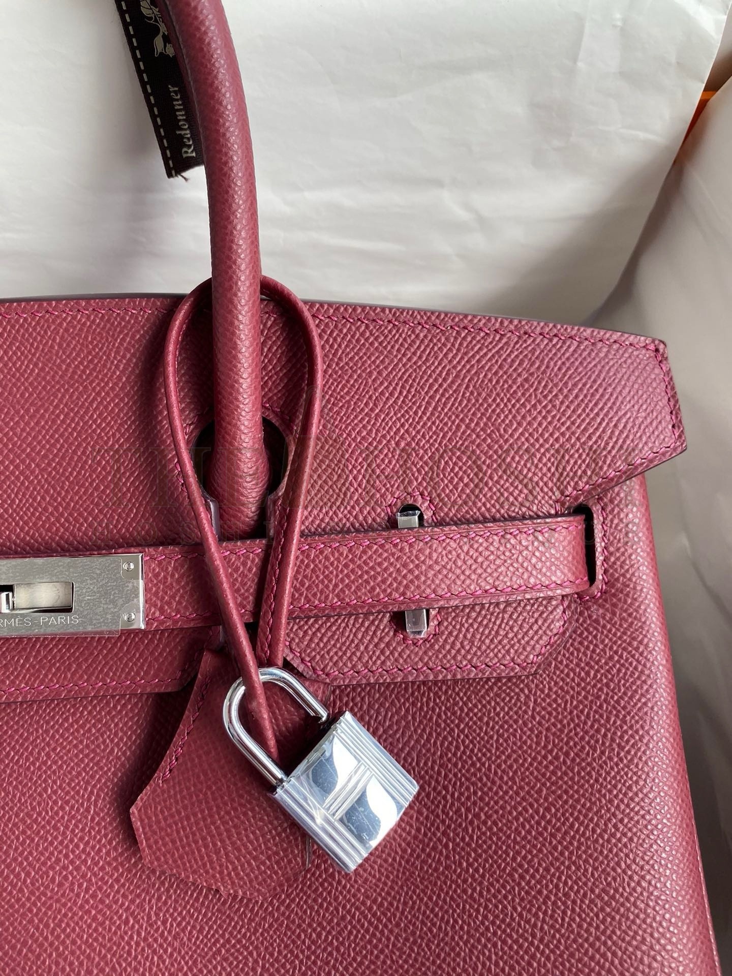 H**me5 Birkin 30 Retourne Handmade Bag In Ruby Epsom Calfskin Master Quality
