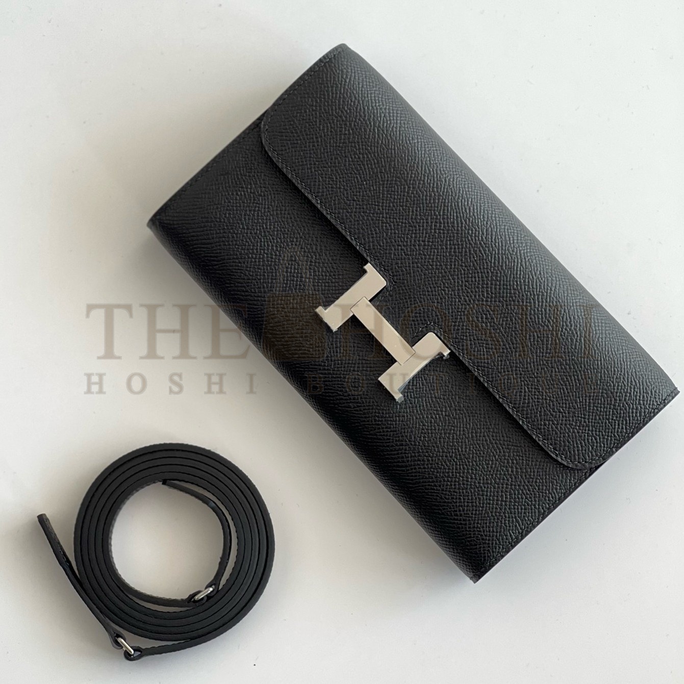 H**me5 Constance To Go Wallet in Black Epsom Calfskin Master Quality