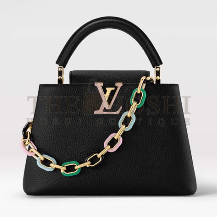 L0vis Vvtt0n LV Women Capucines BB Handbag Black Taurillon Cowhide Leather Master Quality