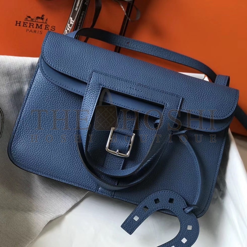 H**me5 Halzan 31cm Bag In Blue Agate Clemence Leather Master Quality