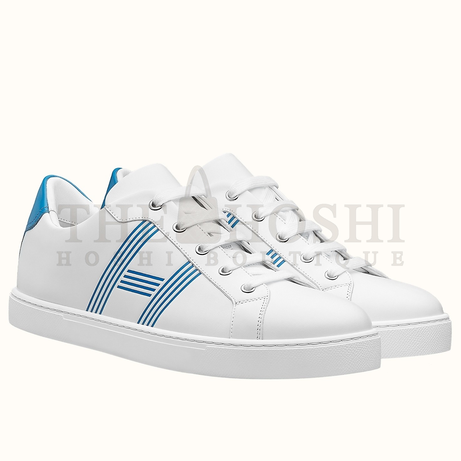 H**me5 Avantage Sneakers In White/Mykonos Calfskin Master Quality