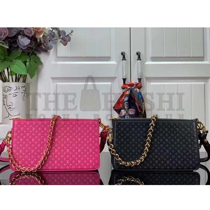 L0vis Vvtt0n LV Women Lexington Pouch Black Monogram-Embossed Calf Leather Master Quality