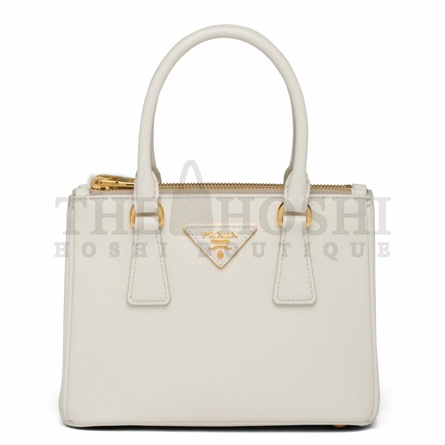 Pra*a Mini Galleria Bag In White Saffiano Leather Master Quality