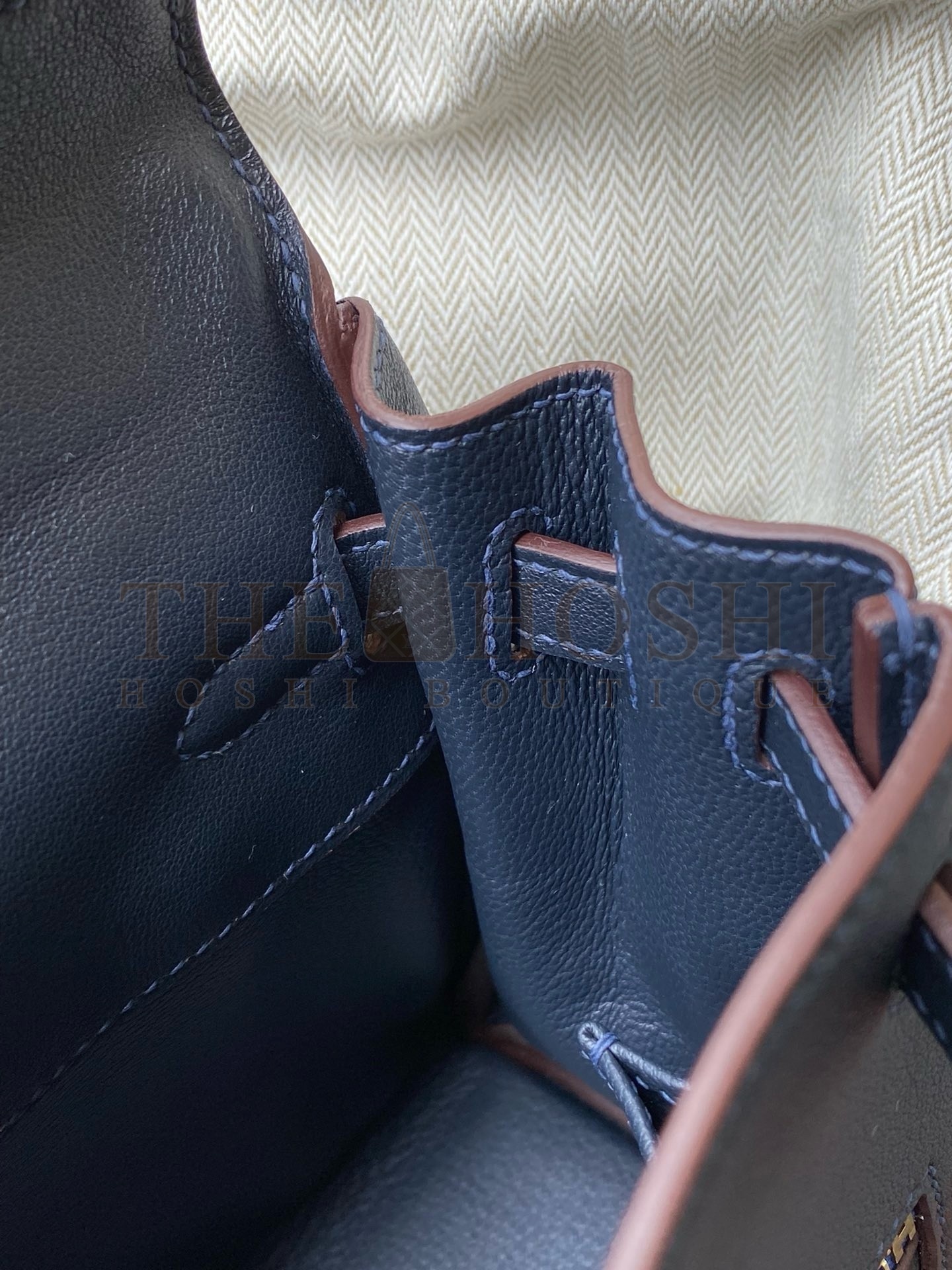 H**me5 Kelly Colormatic 25 Handmade Bag in Blue Nuit Swift Leather Master Quality