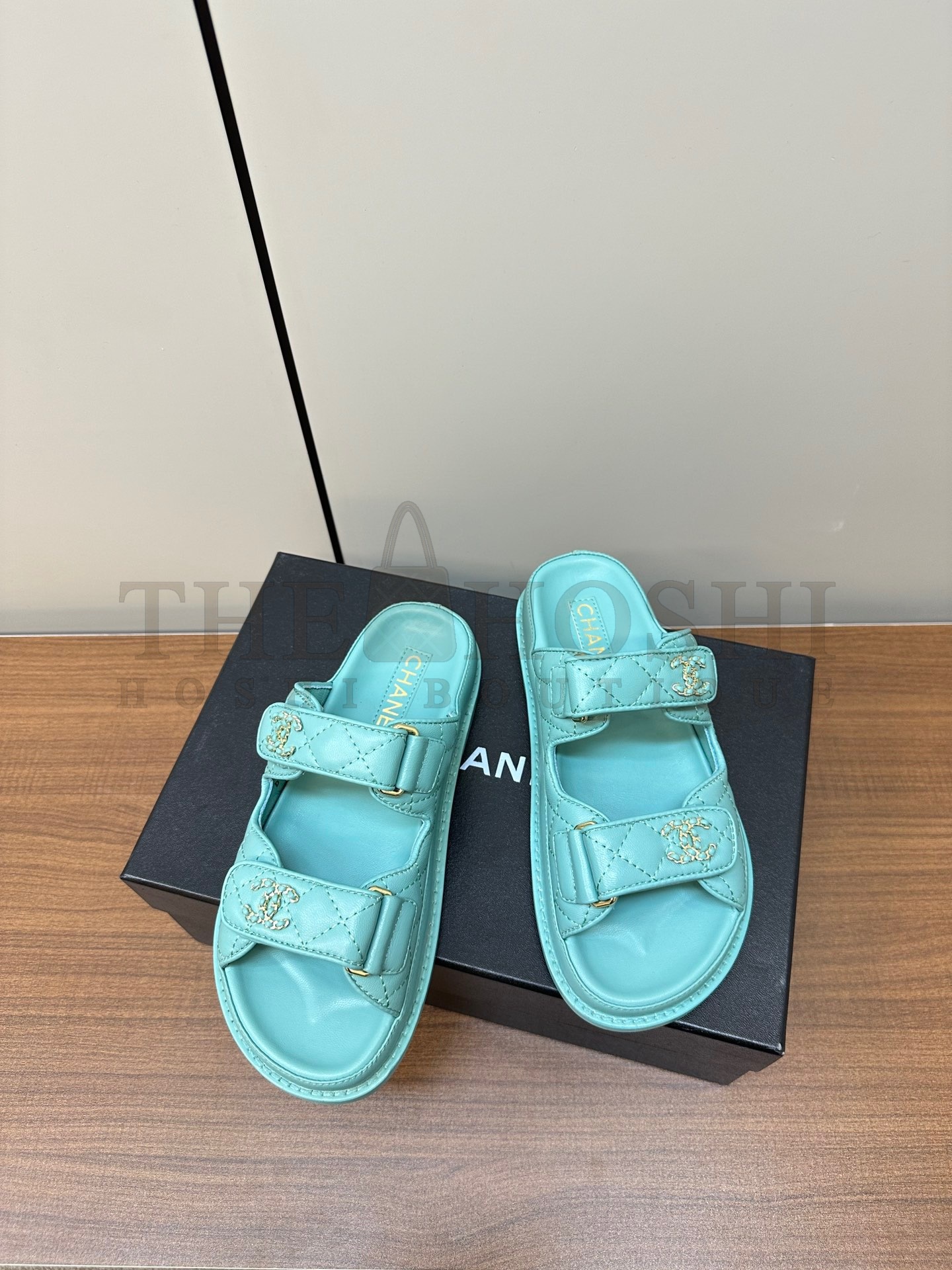 Ch**el Classic Velcro Dad Sandals real leather sole Master Quality