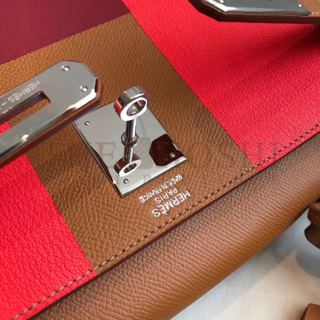 H**me5 Multicolor Stripes Kelly 28cm Gold Bag Master Quality