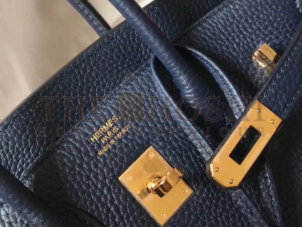 H**me5 Birkin 25cm Bag In Navy Blue Clemence Leather Master Quality