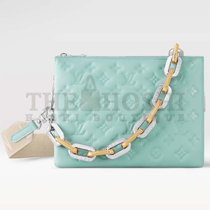 L0vis Vvtt0n LV Women Coussin PM Handbag Azure Blue Lambskin Calfskin Master Quality