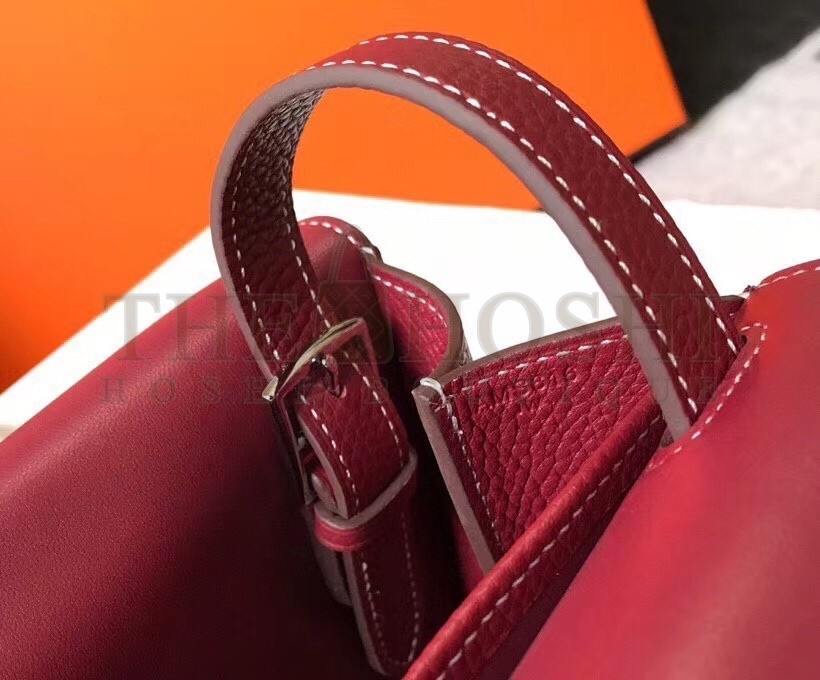 H**me5 Halzan Bag In Bordeaux Clemence Leather Master Quality