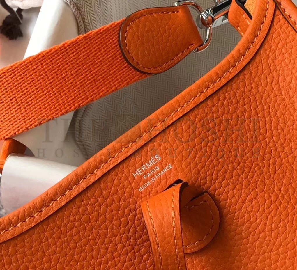 H**me5 Evelyne III TPM Bag In Orange Clemence Leather Master Quality