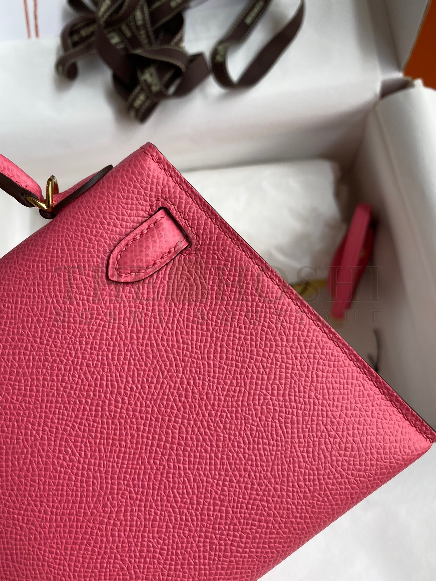 H**me5 Kelly Mini II Sellier Handmade Bag In Rose Azalee Epsom Calfskin Master Quality