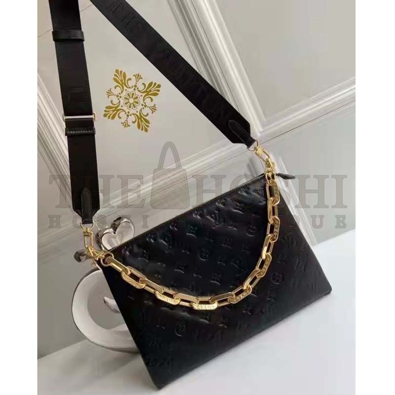 L0vis Vvtt0n LV Women Coussin PM Handbag Black Monogram Embossed Puffy Lambskin Master Quality
