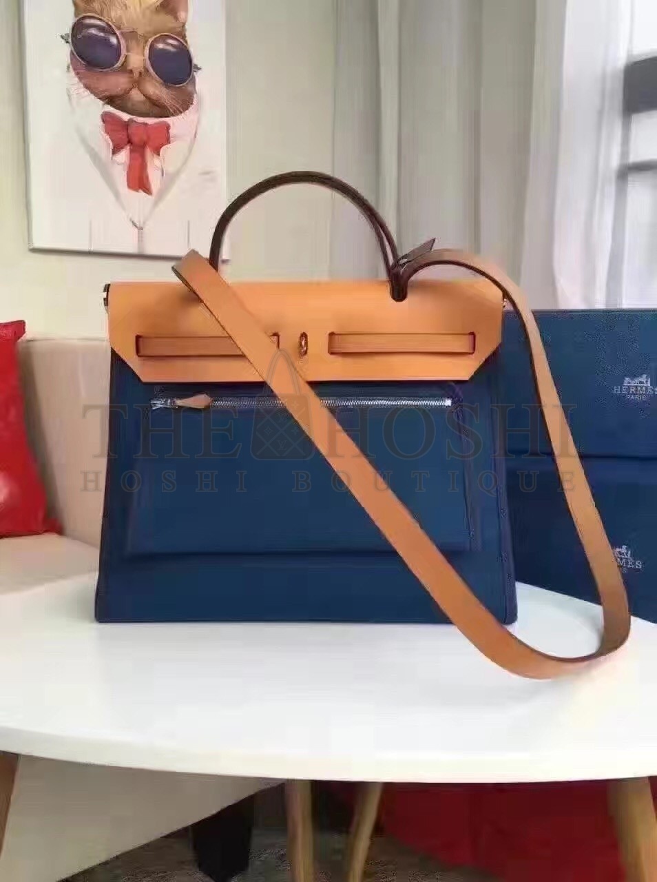 H**me5 Herbag Zip PM 31cm Bag In Sapphire Canvas Master Quality