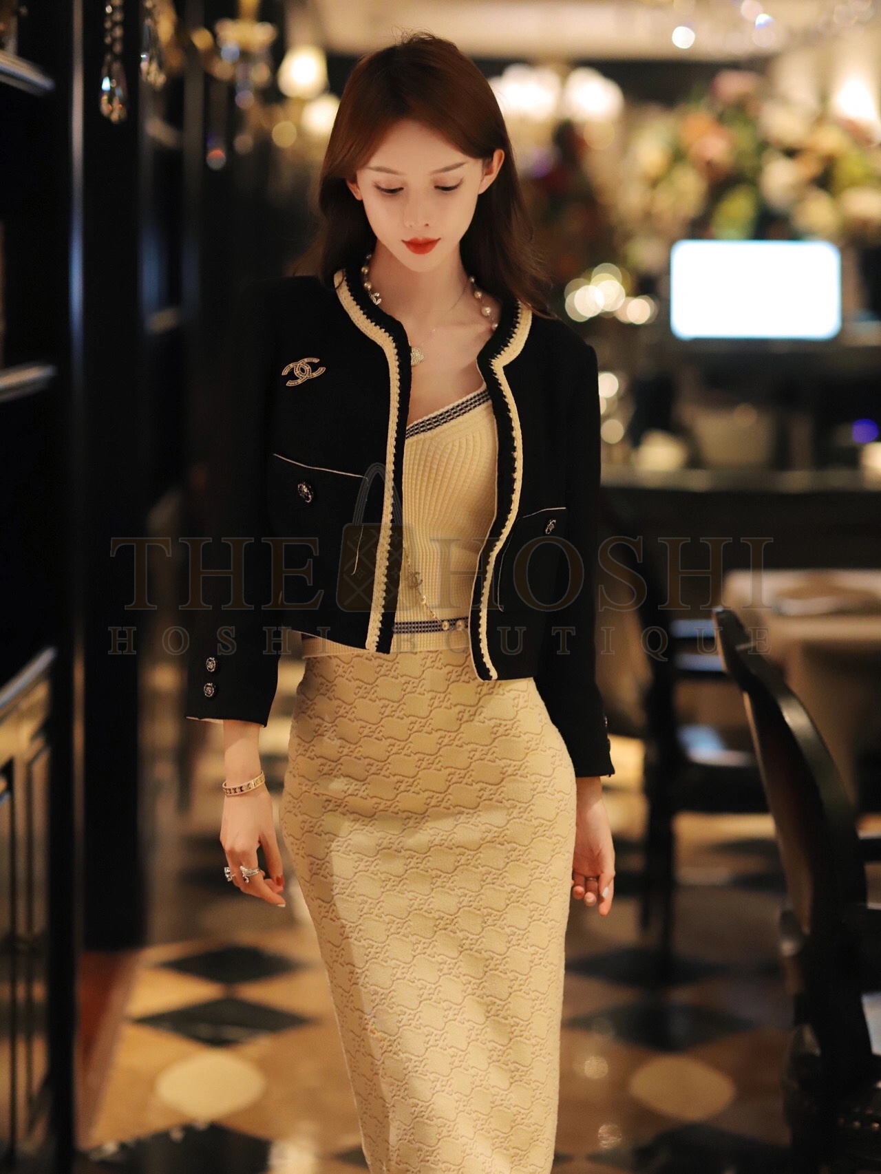 Ch**el necklace Swarovski pearls （only has silve） Master Quality