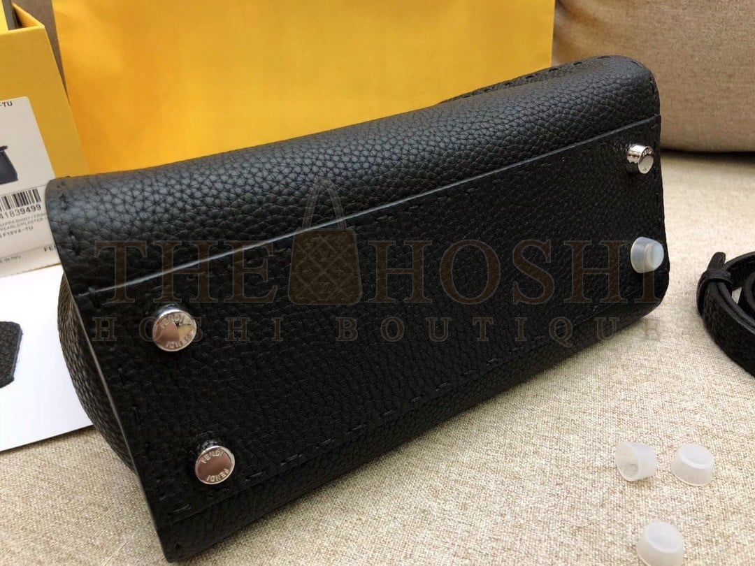 F**di Peekaboo Mini Selleria Bag In Black Romano Leather Master Quality