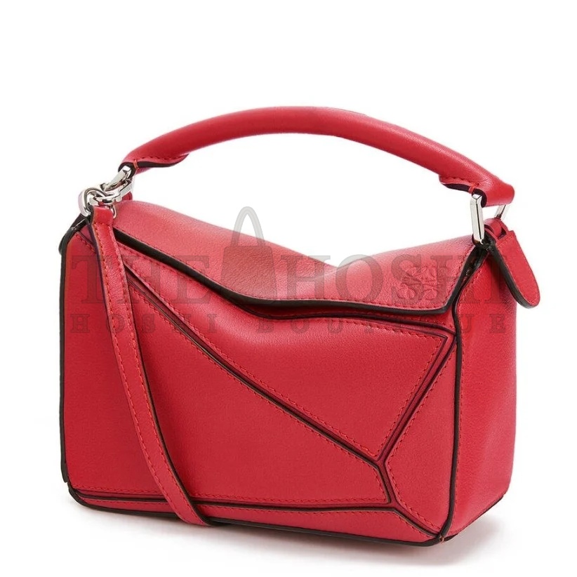 L0ew* Puzzle Mini Bag In Red Calfskin Master Quality