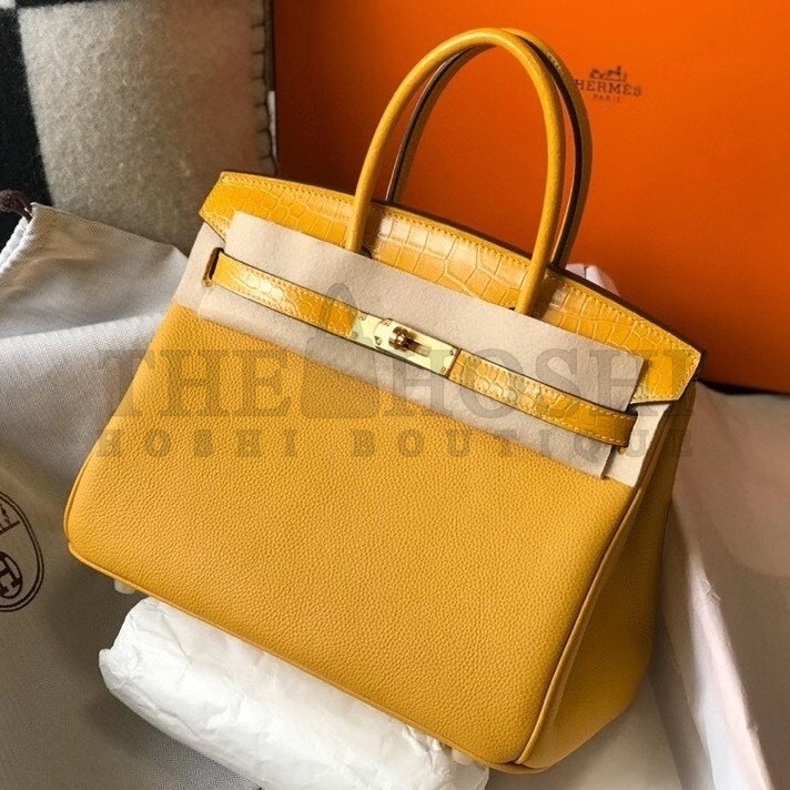 H**me5 Touch Birkin 30cm Limited Edition Yellow Bag Master Quality