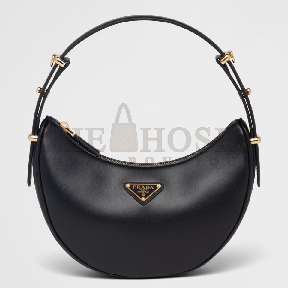 Pra*a Arque Shoulder Bag in Black Leather Master Quality