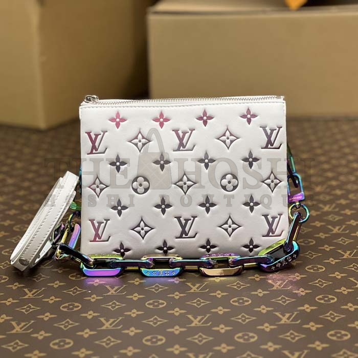 L0vis Vvtt0n LV SKI Women Coussin BB Handbag Gray Lambskin Calf-Leather Master Quality