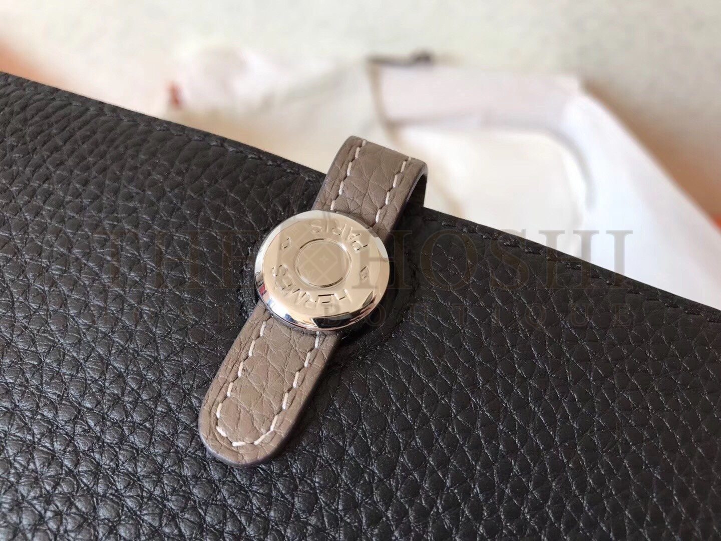 H**me5 Bicolor Dogon Duo Wallet In Black/Taupe Leather Master Quality