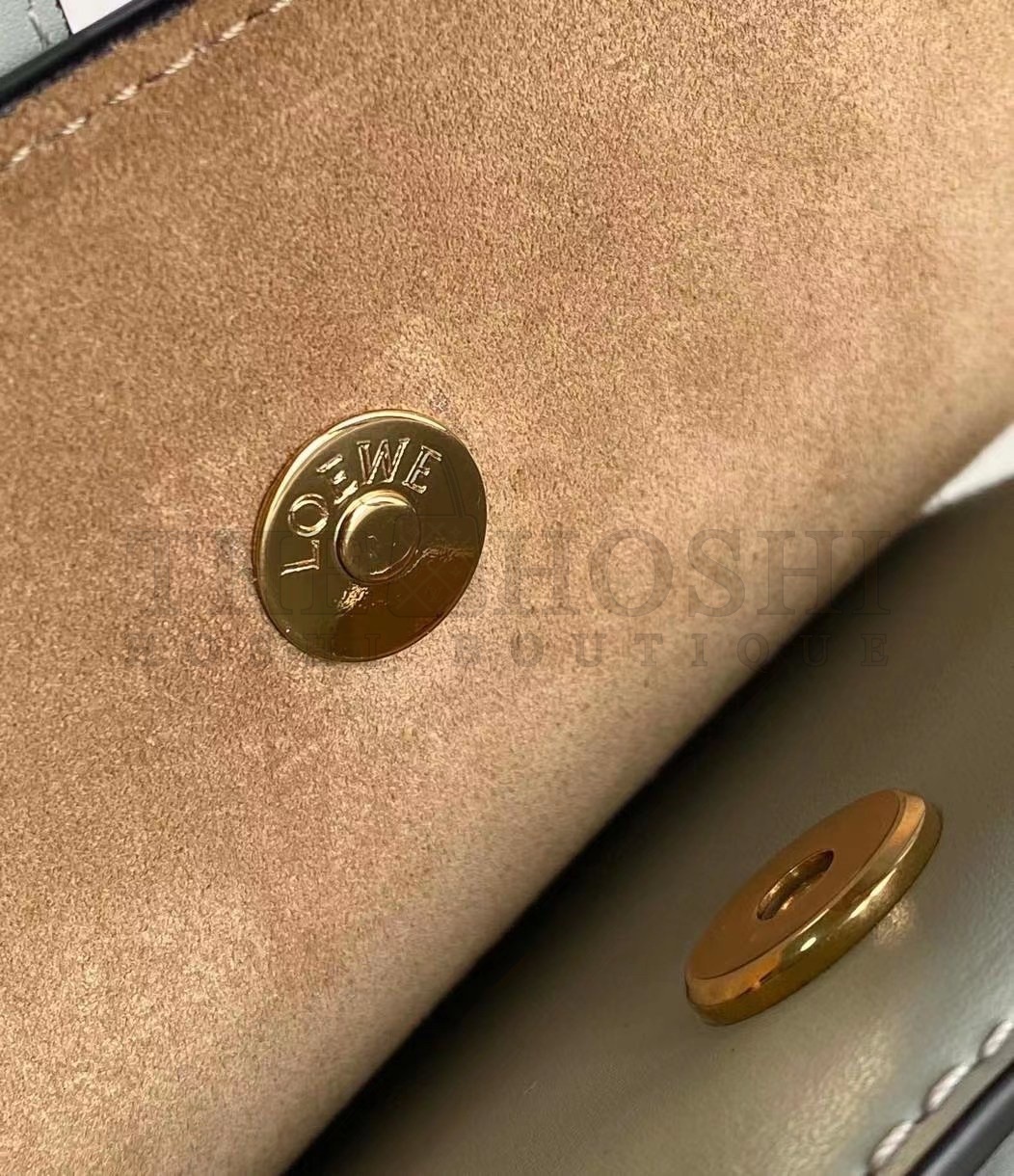 L0ew* Mini Gate Dual Bag In Ash Grey Calfskin Master Quality