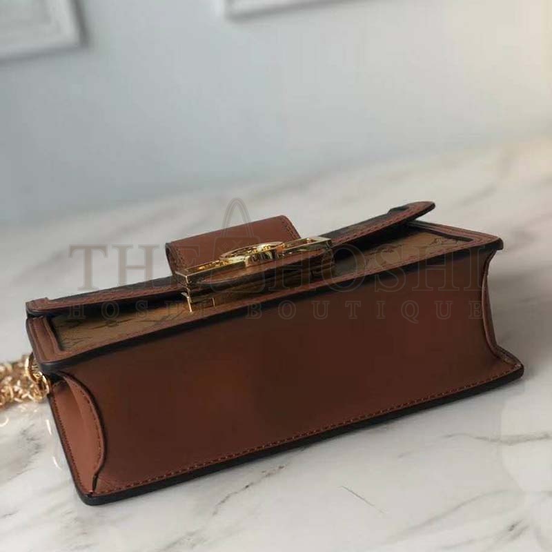 L0vis Vvtt0n LV Women Dauphine Chain Wallet Monogram Canvas-Brown Master Quality