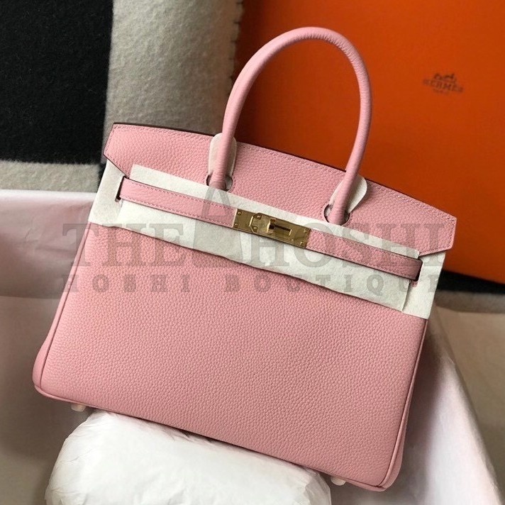 H**me5 Birkin 35 Bag in Pink Clemence Leather with GHW Master Quality