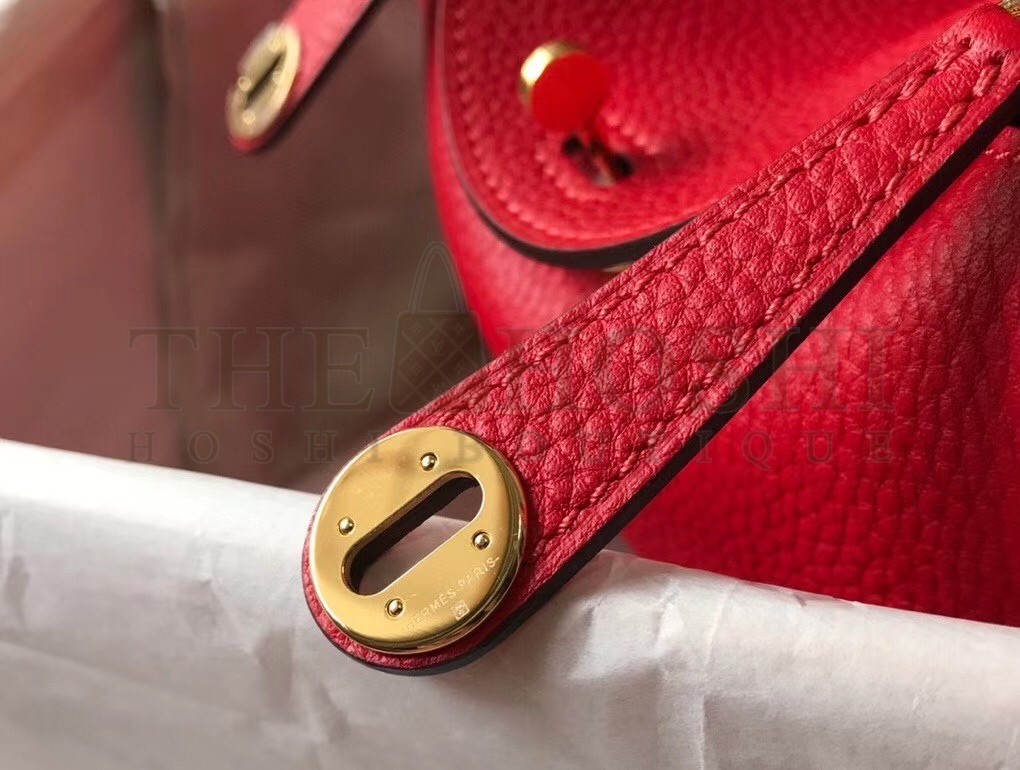H**me5 Mini Lindy Bag In Red Clemence Leather Master Quality