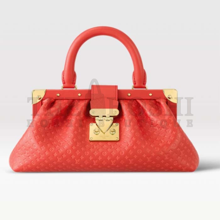 L0vis Vvtt0n LV Women Monogram Clutch Red Calfskin Leather S-Lock Master Quality