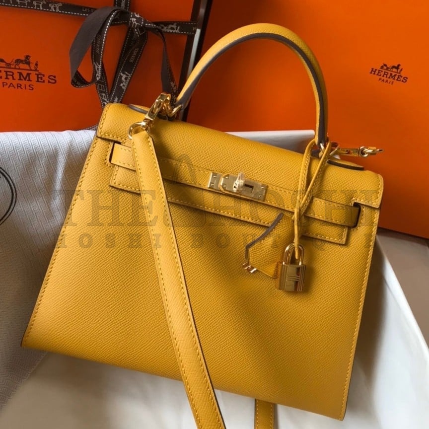 H**me5 Kelly 25cm Sellier Bag in Jaune Ambre Epsom Calfskin GHW Master Quality