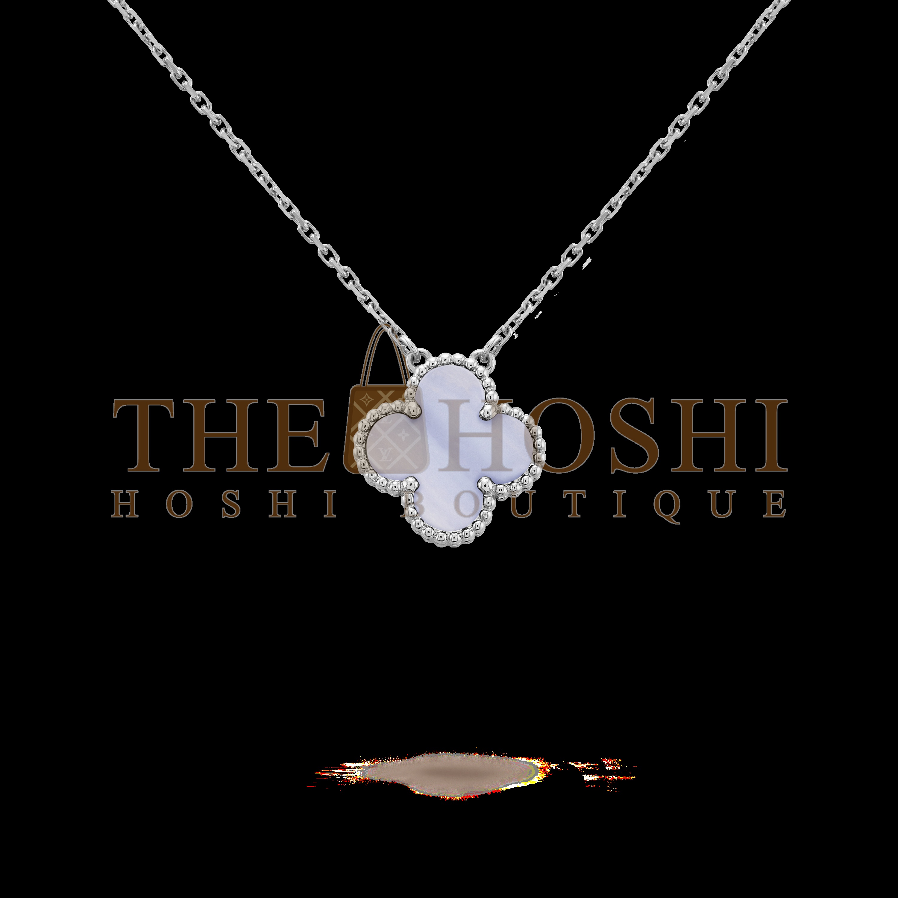 V*n Cl**f & Arpels Purple Chalcedony Clover Necklace, Vintage Alhambra pendant Master Quality