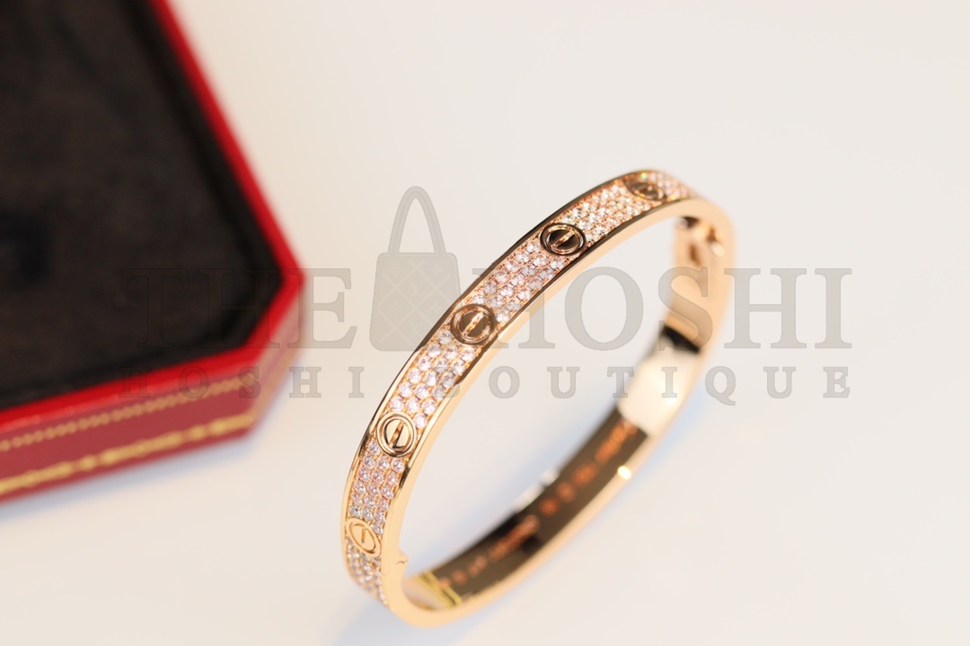 Ca*t1er Love Bracelet Full D1am0nd Bracelet Rose Gold Master Quality