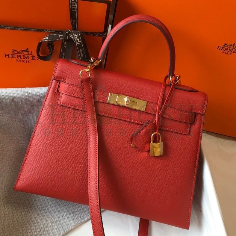 H**me5 Kelly 28cm Sellier Bag in Red Epsom Calfskin GHW Master Quality