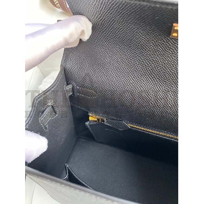 H**me5 Women Kelly Sellier 32 Bag in Togo Leather with Gold Hardware-Black Master Quality