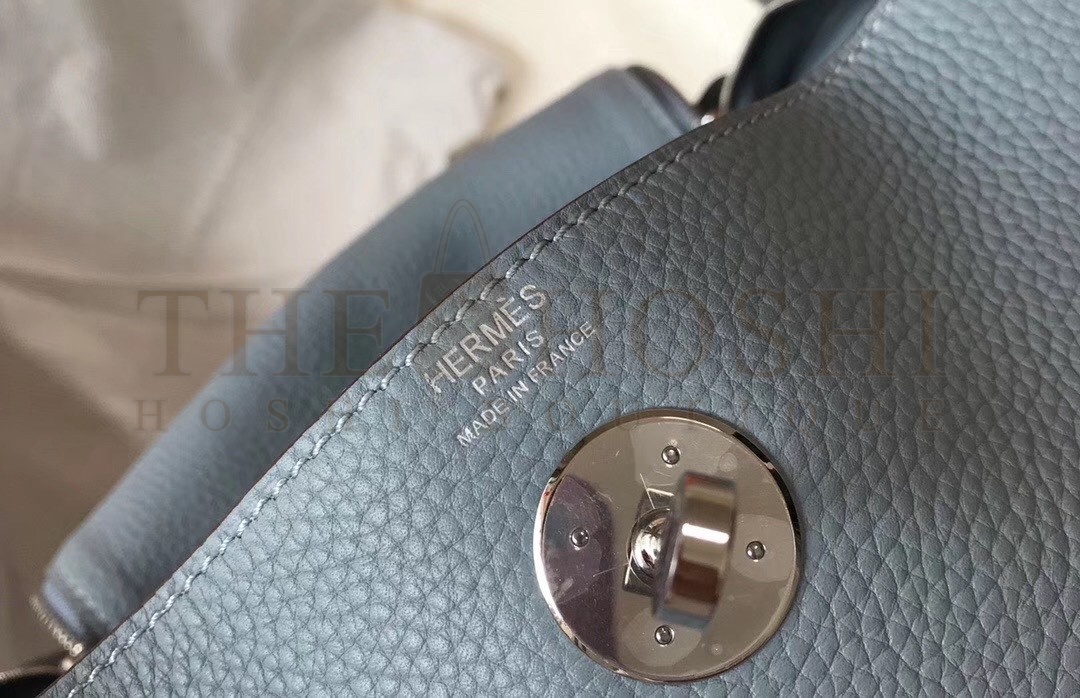 H**me5 Lindy 26cm Bag In Blue Lin Clemence With PHW Master Quality