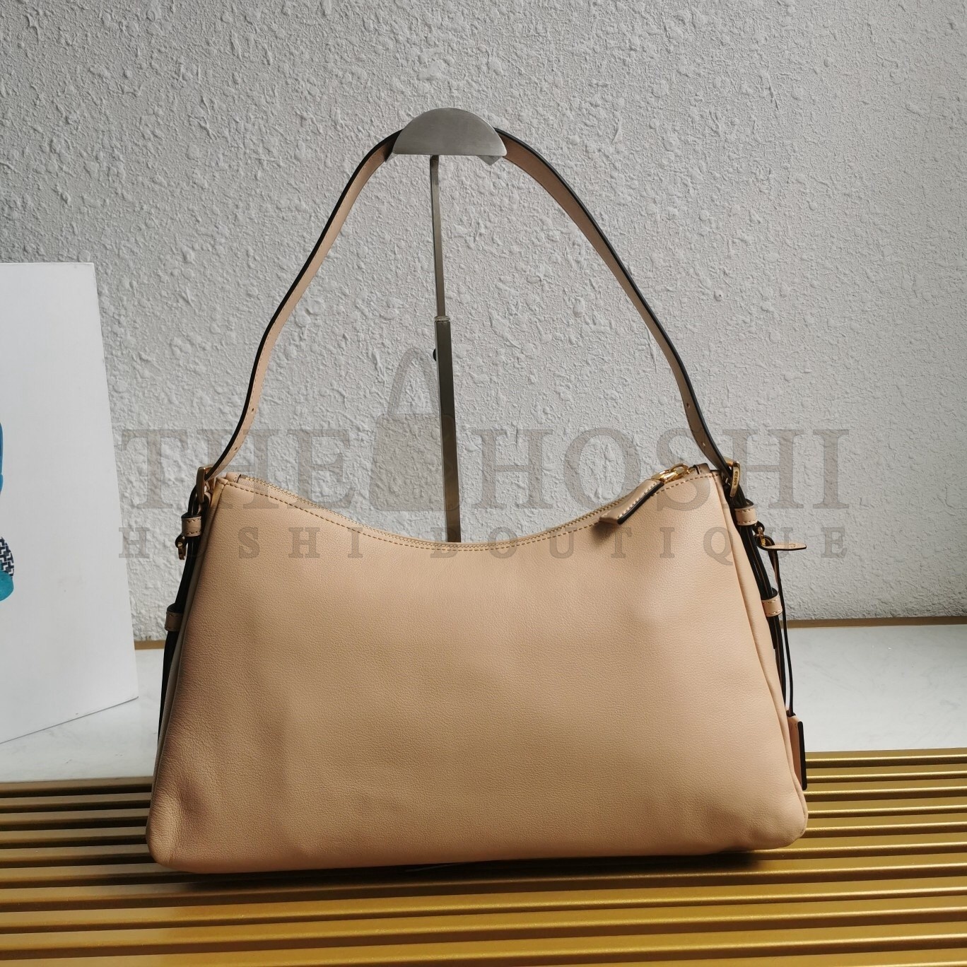 Pra*a Aimee Large Shoulder Bag in Travertine Leather Master Quality