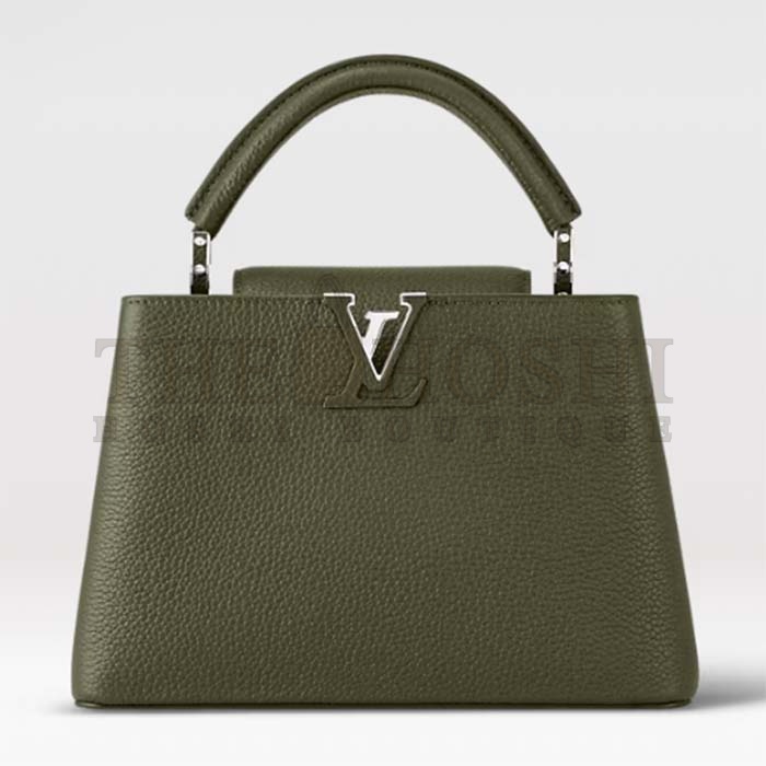 L0vis Vvtt0n LV Women Capucines BB Handbag Kaki Dark Green Taurillon Cowhide Leather Master Quality